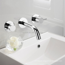 3 holes Brass Wall mounted Basin faucet